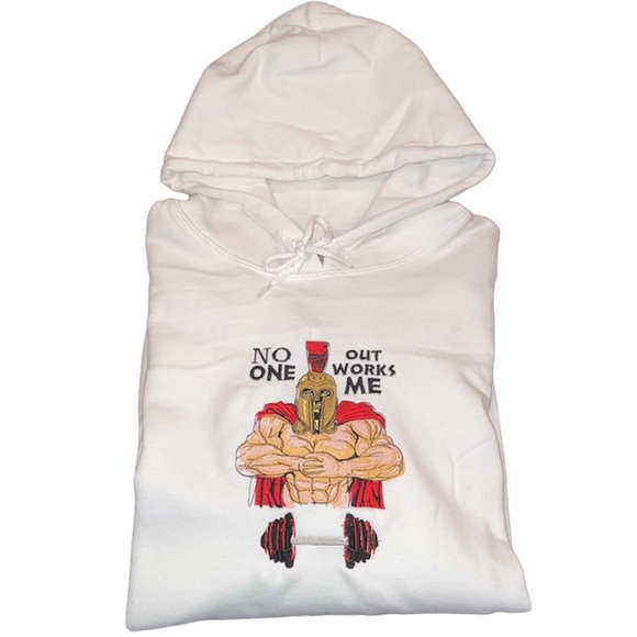 Spartans No One Out Works Me White Hoodie - Picture 1 of 6